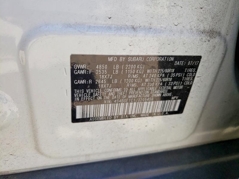 Продаж на аукціоні авто 2018 Subaru Outback, vin: 4S4BSETC1J3205456, номер лоту: 63517126