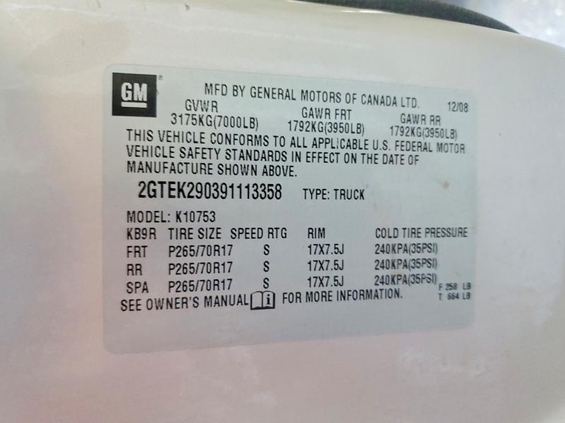 Продаж на аукціоні авто 2009 Gmc Sierra, vin: 2GTEK290391113358, номер лоту: 64850396