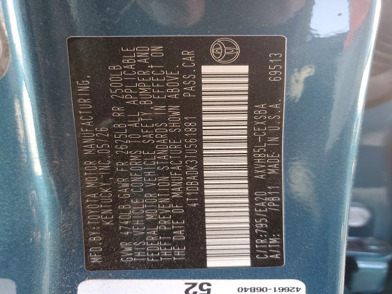 Aukcja sprzedaży 2026 Toyota Camry, vin: 4T1DBADK3TU561881, numer aukcji: 63652316