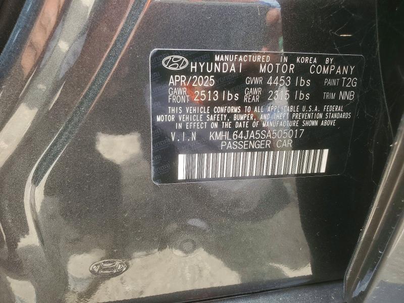 Продаж на аукціоні авто 2025 Hyundai Sonata, vin: KMHL64JA5SA505017, номер лоту: 63858276