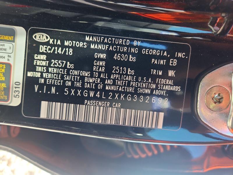 Продажа на аукционе авто 2019 Kia Optima, vin: 5XXGW4L2XKG332692, номер лота: 66472296