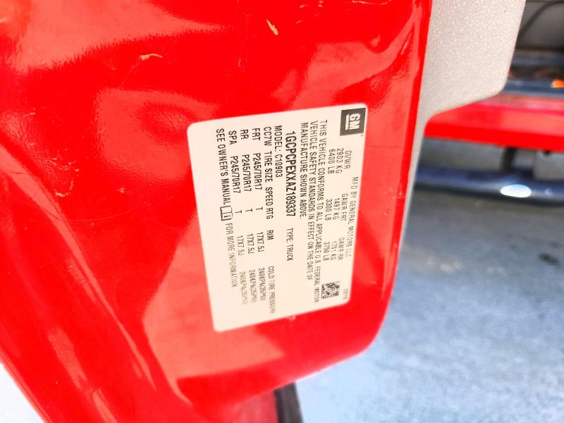 2010 Chevrolet Silverado მანქანა იყიდება აუქციონზე, vin: 1GCPCPEXXAZ189337, აუქციონის ნომერი: 63483016