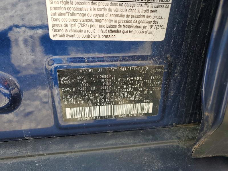 Продаж на аукціоні авто 2010 Subaru Outback, vin: 4S4BRBCC9A3318243, номер лоту: 63716986