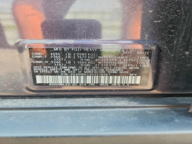 Aukcja sprzedaży 2013 Subaru Outback, vin: 4S4BRBKCXD3218061, numer aukcji: 64571356