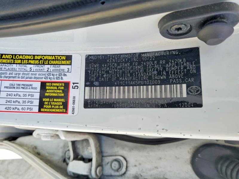 2023 Toyota Camry მანქანა იყიდება აუქციონზე, vin: 4T1C11AK5PU107009, აუქციონის ნომერი: 66609236