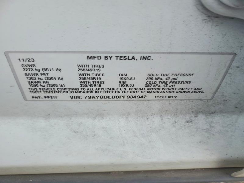65716556 :رقم المزاد ، 7SAYGDED8PF934942 vin ، 2023 Tesla Model Y مزاد بيع