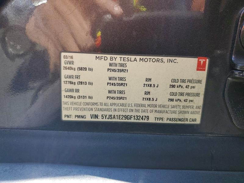 Aukcja sprzedaży 2016 Tesla Model S, vin: 5YJSA1E29GF132479, numer aukcji: 63177406