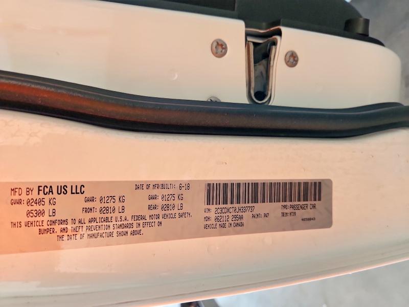 2018 Dodge Charger მანქანა იყიდება აუქციონზე, vin: 2C3CDXCT0JH337737, აუქციონის ნომერი: 63176976