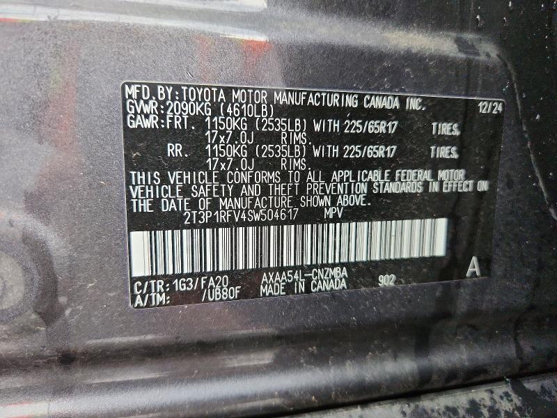 Продажа на аукционе авто 2025 Toyota Rav4, vin: 2T3P1RFV4SW504617, номер лота: 65774916