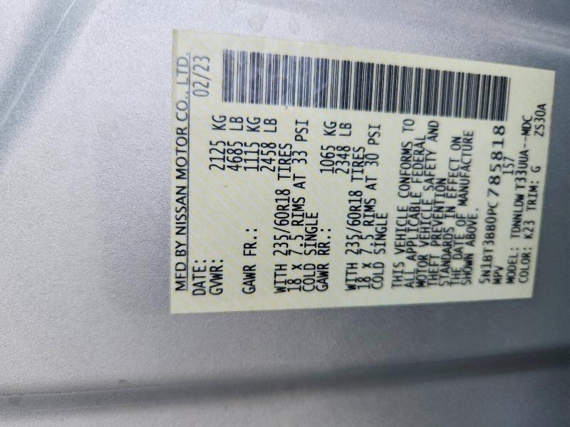 Продажа на аукционе авто 2023 Nissan Rogue, vin: 5N1BT3BB0PC785818, номер лота: 65822176