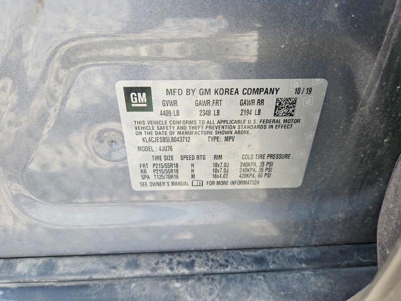 66030436 :رقم المزاد ، KL4CJESB5LB043712 vin ، 2020 Buick Encore مزاد بيع