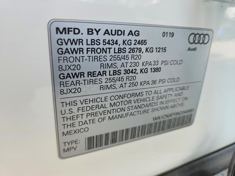 Aukcja sprzedaży 2019 Audi Q5, vin: WA1CNAFY5K2045891, numer aukcji: 65864116
