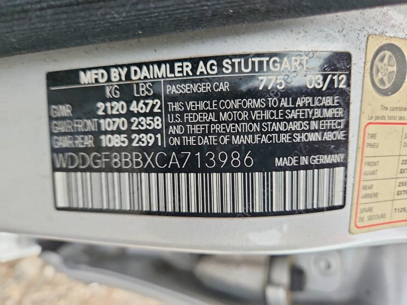 Продажа на аукционе авто 2012 Mercedes-benz C, vin: WDDGF8BBXCA713986, номер лота: 64483646