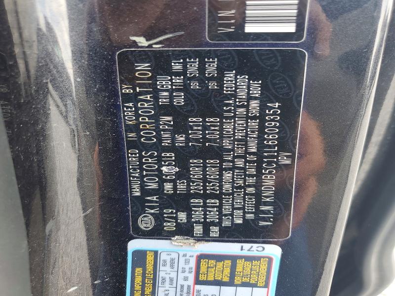 66940706 :رقم المزاد ، KNDMB5C11L6609354 vin ، 2020 Kia Sedona مزاد بيع