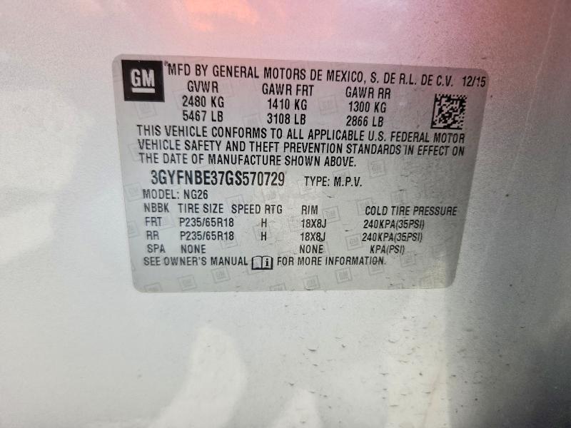 Продаж на аукціоні авто 2016 Cadillac Srx, vin: 3GYFNBE37GS570729, номер лоту: 64736686