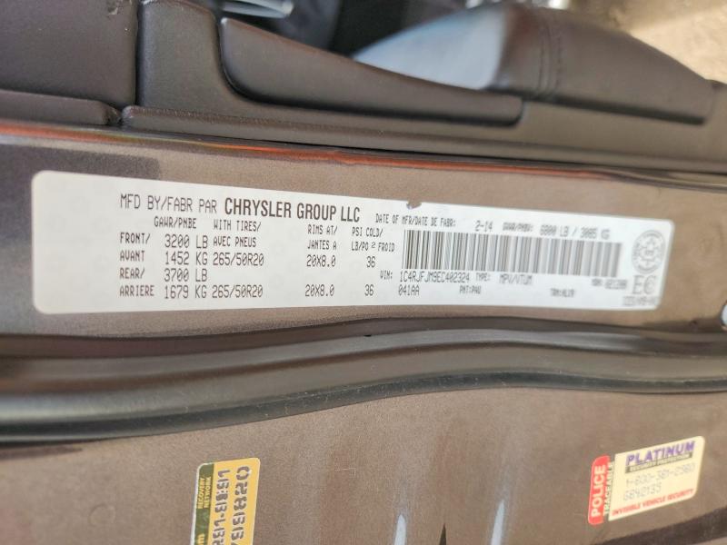 Продаж на аукціоні авто 2014 Jeep Grand Cherokee, vin: 1C4RJFJM9EC402324, номер лоту: 64553846
