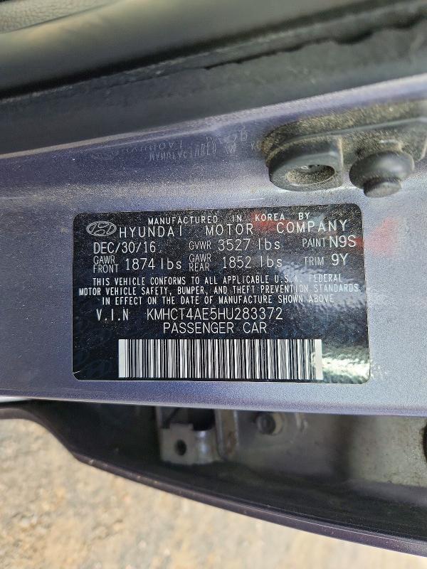 Продаж на аукціоні авто 2017 Hyundai Accent, vin: KMHCT4AE5HU283372, номер лоту: 66438636