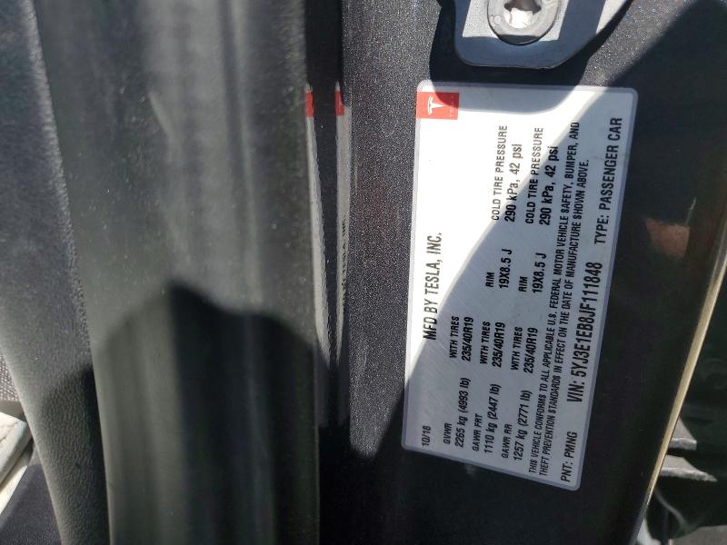 Продаж на аукціоні авто 2018 Tesla Model 3, vin: 5YJ3E1EB8JF111848, номер лоту: 64804306