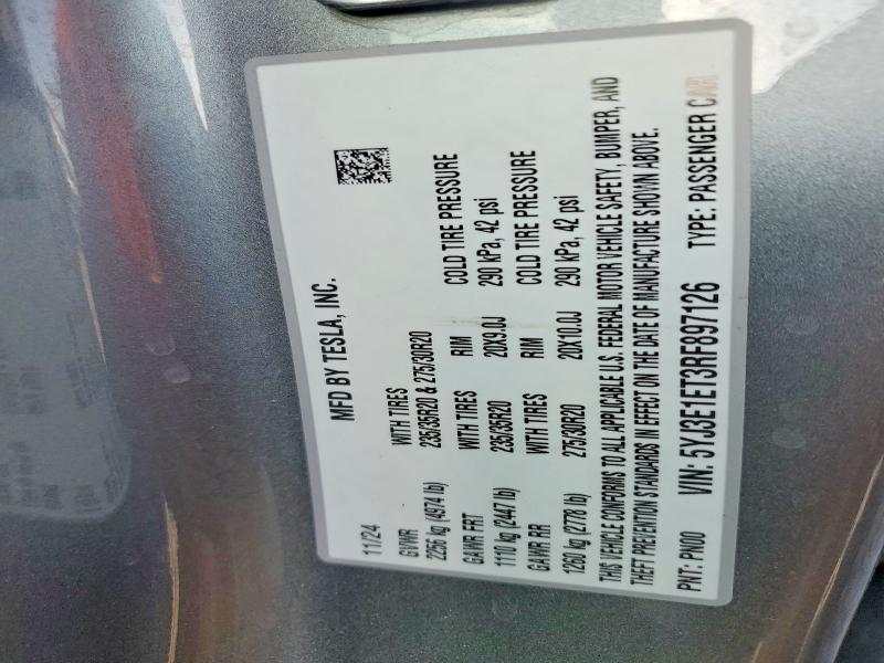 Aukcja sprzedaży 2024 Tesla Model 3, vin: 5YJ3E1ET3RF897126, numer aukcji: 66368236