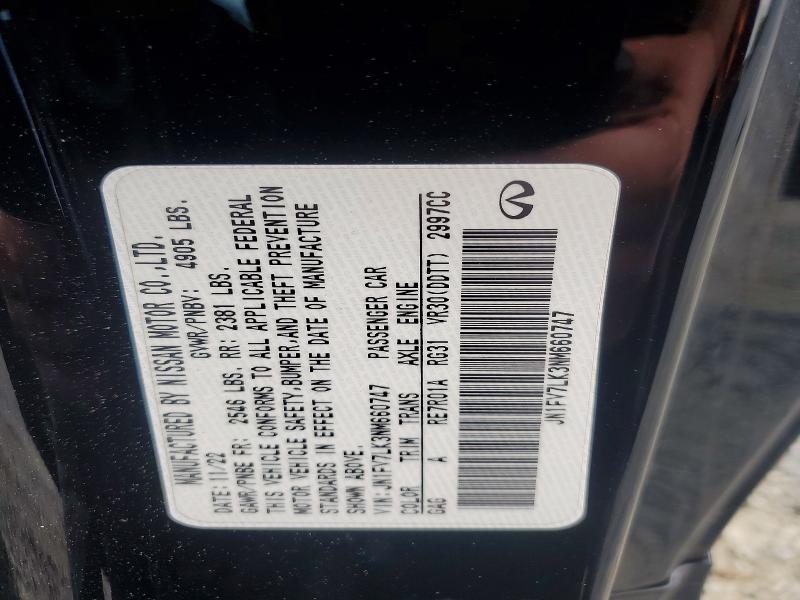 Auction sale of the 2022 Infiniti Q60, vin: JN1FV7LK3NM660747, lot number: 65273886