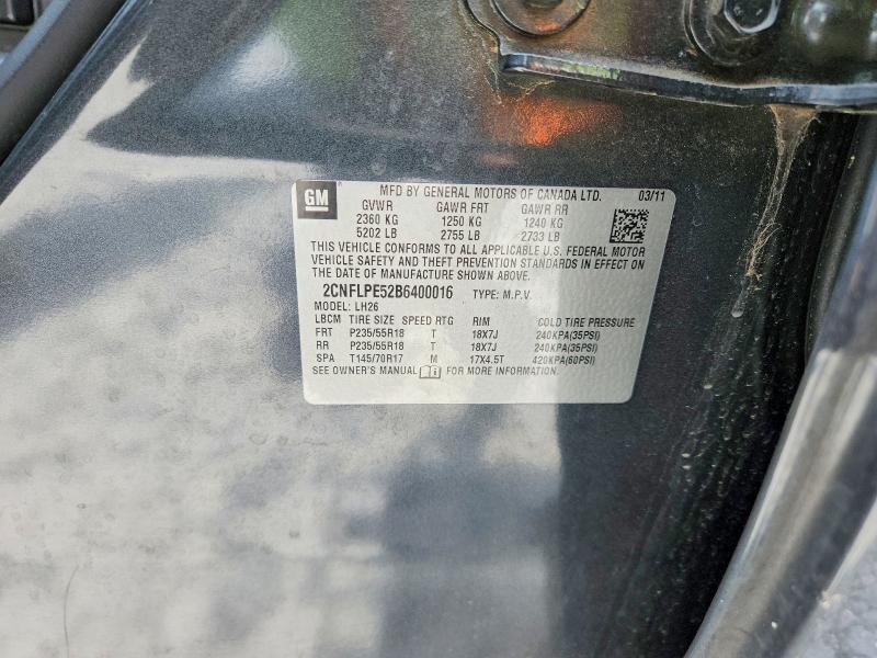 Продажа на аукционе авто 2011 Chevrolet Equinox, vin: 2CNFLPE52B6400016, номер лота: 63485596