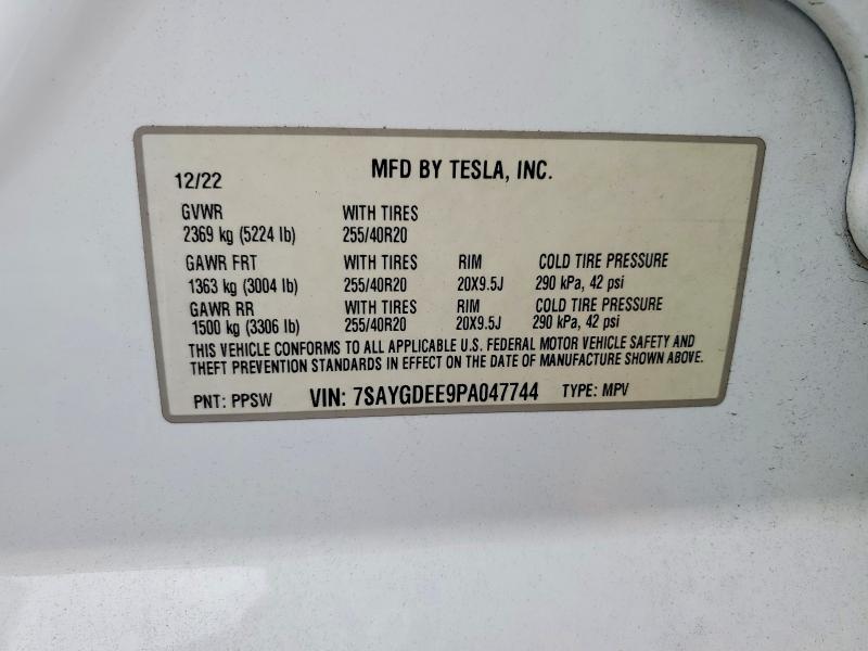Aukcja sprzedaży 2023 Tesla Model Y, vin: 7SAYGDEE9PA047744, numer aukcji: 66784486