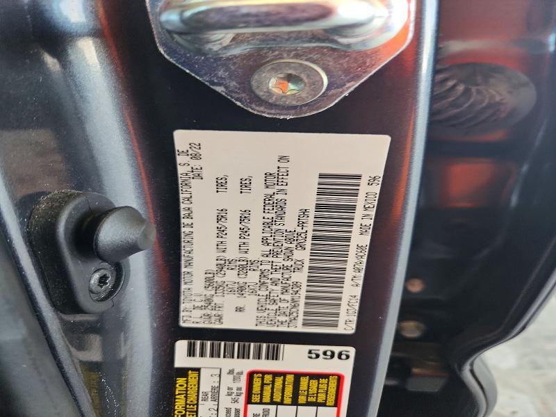 66463516 :رقم المزاد ، 3TMAZ5CN6NM194309 vin ، 2022 Toyota Tacoma مزاد بيع