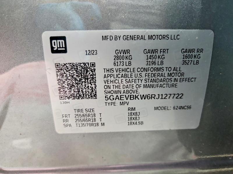 2024 Buick Enclave მანქანა იყიდება აუქციონზე, vin: 5GAEVBKW6RJ127722, აუქციონის ნომერი: 63926346