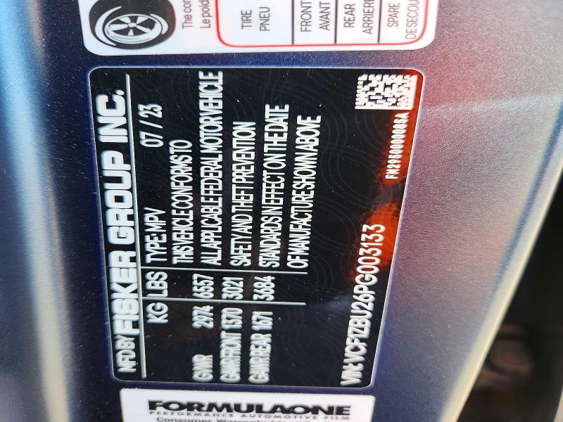 Aukcja sprzedaży 2023 Fisker Inc. Ocean, vin: VCF1ZBU26PG003133, numer aukcji: 64975616