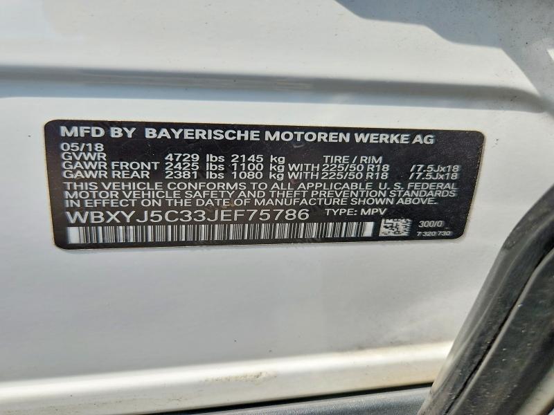 Aukcja sprzedaży 2018 Bmw X2, vin: WBXYJ5C33JEF75786, numer aukcji: 63738526