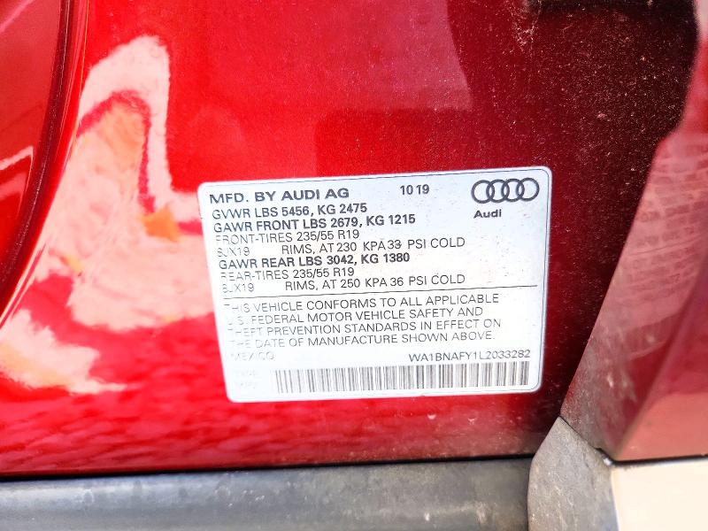 Продажа на аукционе авто 2020 Audi Q5, vin: WA1BNAFY1L2033282, номер лота: 66252856