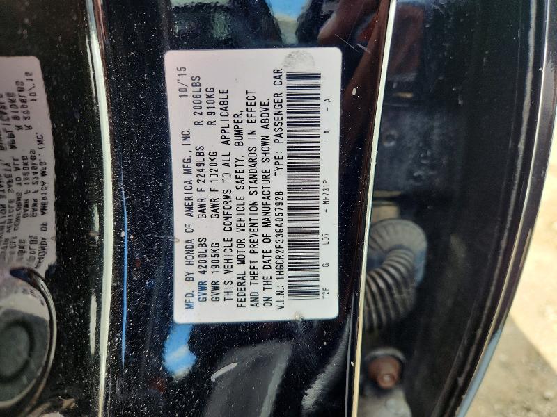 2016 Honda Accord მანქანა იყიდება აუქციონზე, vin: 1HGCR2F33GA057928, აუქციონის ნომერი: 65563096