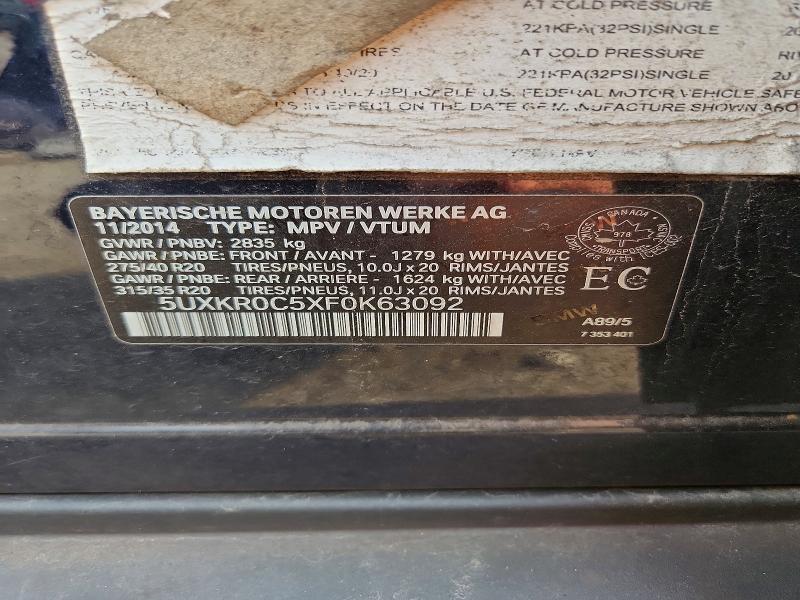 Aukcja sprzedaży 2015 Bmw X5, vin: 5UXKR0C5XF0K63092, numer aukcji: 63737796
