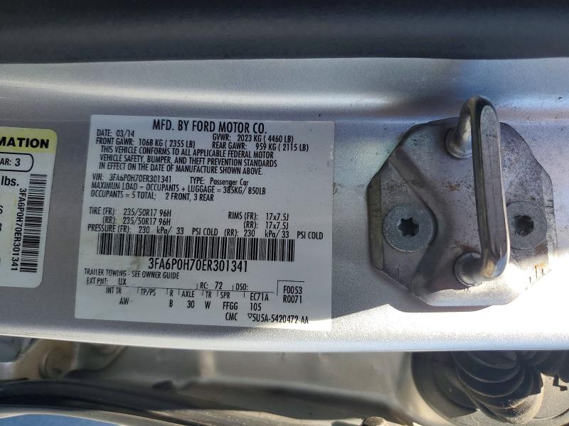 Продажа на аукционе авто 2014 Ford Fusion, vin: 3FA6P0H70ER301341, номер лота: 63542386