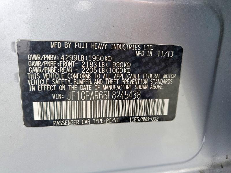 Продажа на аукционе авто 2014 Subaru Impreza, vin: JF1GPAR66E8245438, номер лота: 64781176