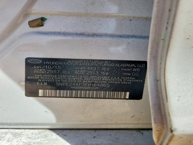 65416456 :رقم المزاد ، 5NPE24AF3FH164865 vin ، 2015 Hyundai Sonata مزاد بيع