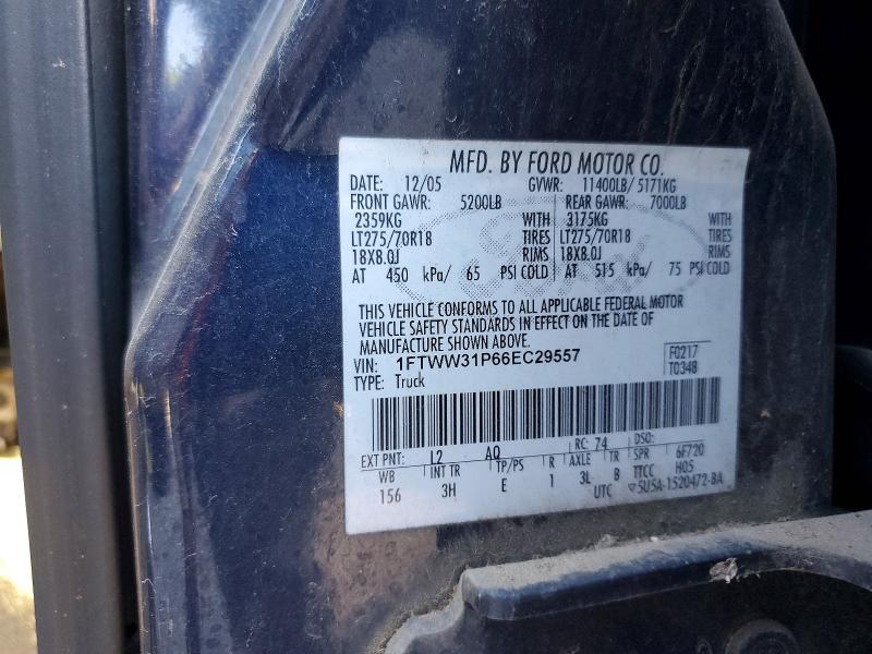 Продажа на аукционе авто 2006 Ford F350, vin: 1FTWW31P66EC29557, номер лота: 66693776