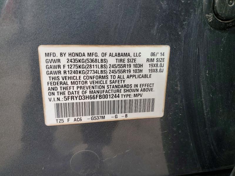 Продаж на аукціоні авто 2015 Acura Mdx, vin: 5FRYD3H66FB001244, номер лоту: 64830726