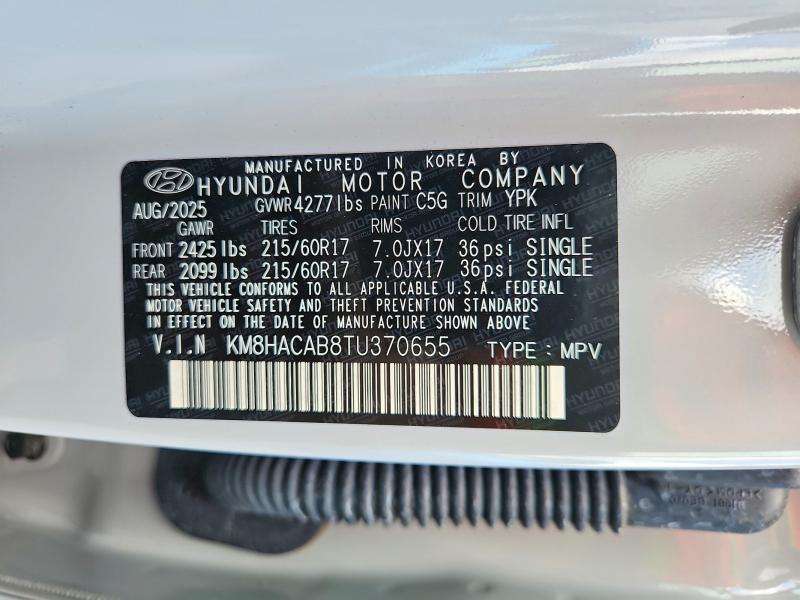 Aukcja sprzedaży 2026 Hyundai Kona, vin: KM8HACAB8TU370655, numer aukcji: 65752466