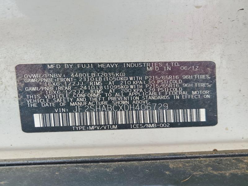 Aukcja sprzedaży 2013 Subaru Forester, vin: JF2SHABCXDH406729, numer aukcji: 65806196