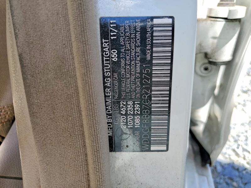 Продаж на аукціоні авто 2012 Mercedes-benz C, vin: WDDGF8BB7CR212751, номер лоту: 65368436
