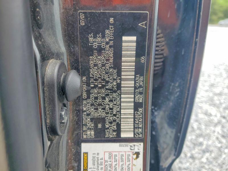 Продажа на аукционе авто 2007 Toyota 4runner, vin: JTEZU17R378090726, номер лота: 67037686