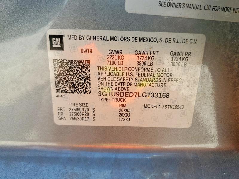 Продажа на аукционе авто 2020 Gmc Sierra, vin: 3GTU9DED7LG133168, номер лота: 66372986