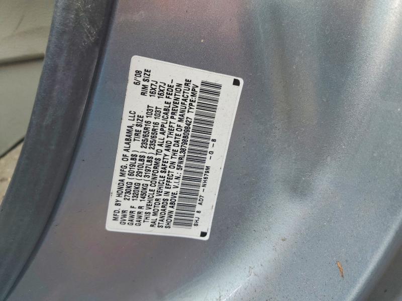 Aukcja sprzedaży 2008 Honda Odyssey, vin: 5FNRL38798B098427, numer aukcji: 64129426