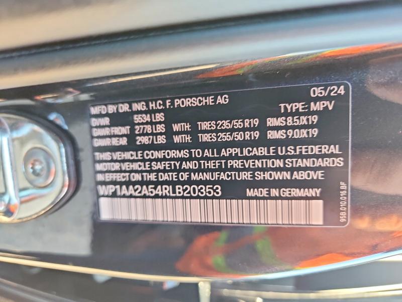 Продажа на аукционе авто 2024 Porsche Macan, vin: WP1AA2A54RLB20353, номер лота: 62344546