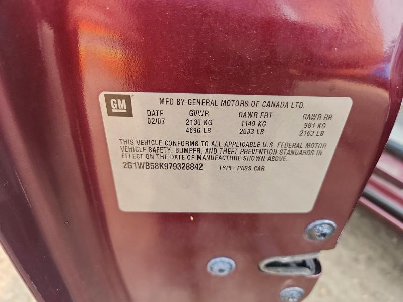 64938566 :رقم المزاد ، 2G1WB58K979328842 vin ، 2007 Chevrolet Impala مزاد بيع