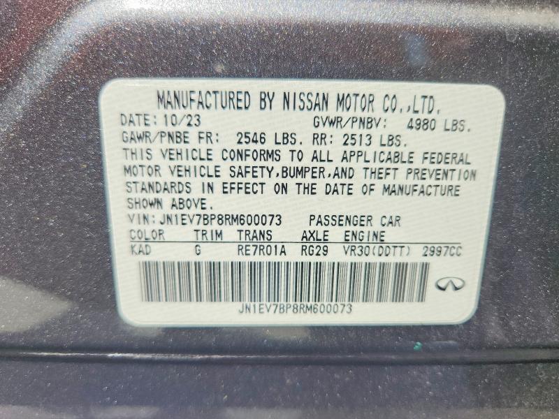 Aukcja sprzedaży 2024 Infiniti Q50, vin: JN1EV7BP8RM600073, numer aukcji: 65723896