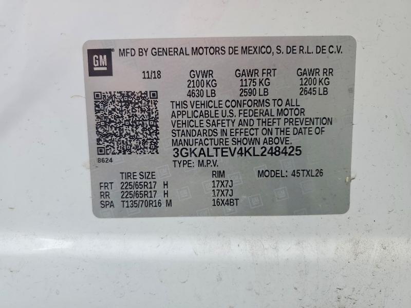 Aukcja sprzedaży 2019 Gmc Terrain, vin: 3GKALTEV4KL248425, numer aukcji: 64820196