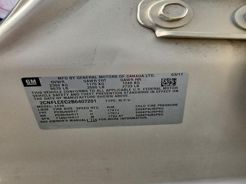 Продажа на аукционе авто 2011 Chevrolet Equinox, vin: 2CNFLCEC2B6407281, номер лота: 64247786