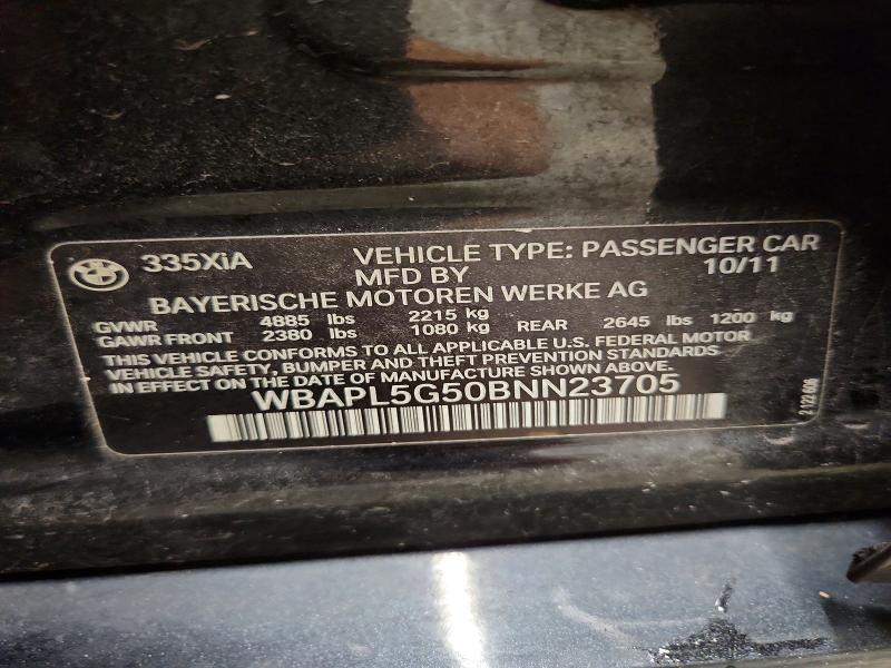 Aukcja sprzedaży 2011 Bmw 335, vin: WBAPL5G50BNN23705, numer aukcji: 64370466